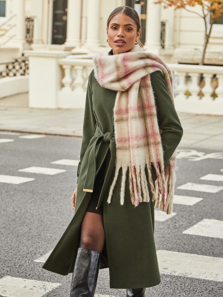 Lipsy Cream Pink Oversized Super Soft Brushed Scarf - Image 3 of 4