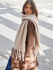 Lipsy Mocha Oversized Super Soft Brushed Scarf - Image 1 of 4