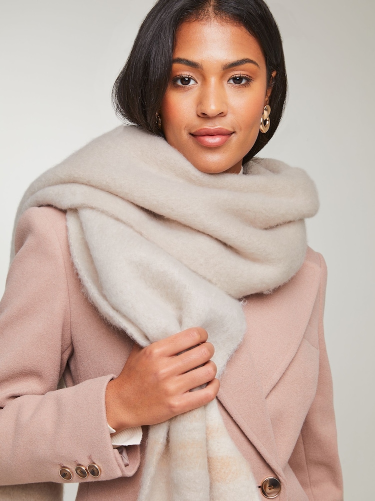 Lipsy Natural Oversized Super Soft Brushed Scarf - Image 2 of 4