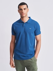 Aubin Blue Marcel Pique 100% Cotton Polo Shirt - Image 1 of 3