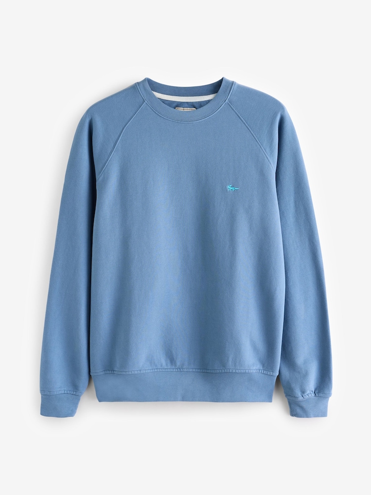 Aubin Blue Ash Crew Neck 100% Cotton Sweat Top - Image 4 of 4