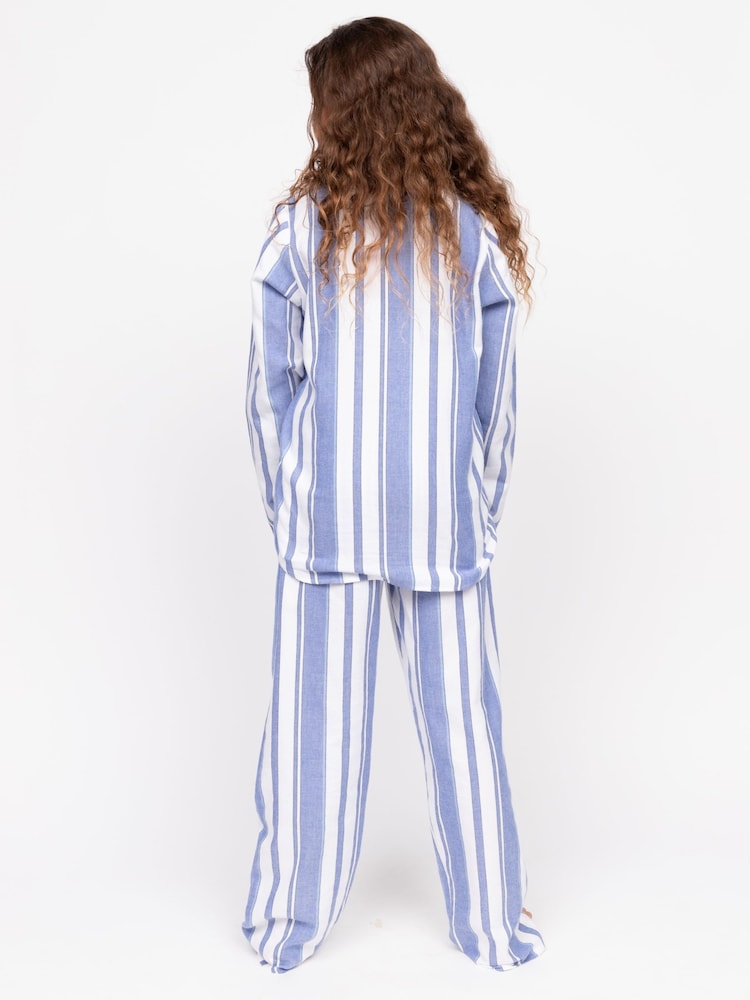 Cyberjammies Blue Minijammies Printed Long Sleeve 100% Cotton Pyjamas Set - Image 2 of 4