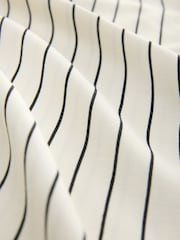 Black/White Stripe - Linen Blend Button Through Pyjamas - Image 10 of 10