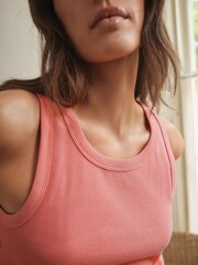 Pink Floral Rib Vest Pyjamas - Image 4 of 8