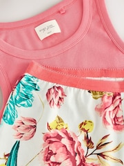 Pink Floral Rib Vest Pyjamas - Image 8 of 8