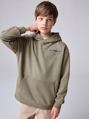 smALLSAINTS Khaki Green/Textured Oversized Underground Pullover Hoodie - Image 1 of 8