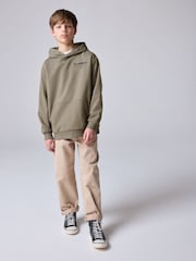 smALLSAINTS Khaki Green/Textured Oversized Underground Pullover Hoodie - Image 2 of 8