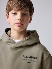 smALLSAINTS Khaki Green/Textured Oversized Underground Pullover Hoodie - Image 3 of 8