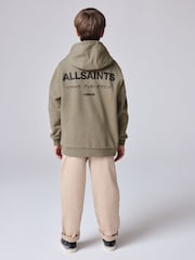 smALLSAINTS Khaki Green/Textured Oversized Underground Pullover Hoodie - Image 4 of 8