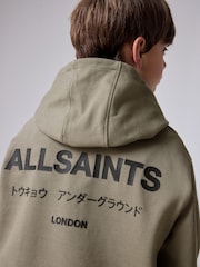 smALLSAINTS Khaki Green/Textured Oversized Underground Pullover Hoodie - Image 5 of 8