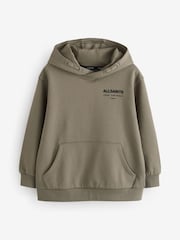 smALLSAINTS Khaki Green/Textured Oversized Underground Pullover Hoodie - Image 7 of 8