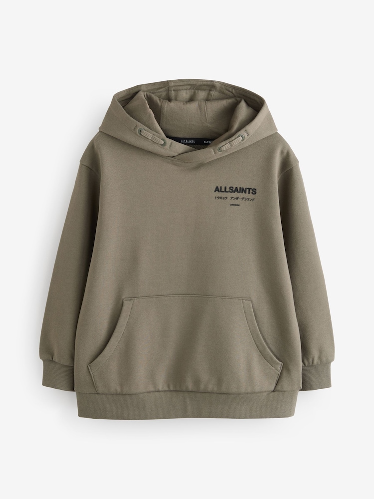 smALLSAINTS Khaki Green/Textured Oversized Underground Pullover Hoodie - Image 7 of 8