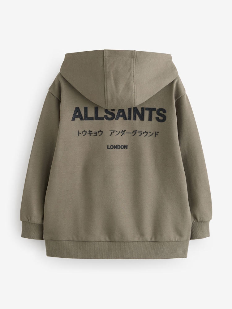 smALLSAINTS Khaki Green/Textured Oversized Underground Pullover Hoodie - Image 8 of 8