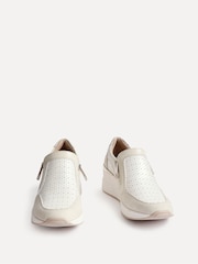 Linzi Cream Madison Slip On Platform Trainer With Zipper Details - Image 3 of 5