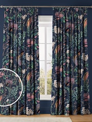 Graham & Brown Night Blue Clavering Birds Made to Measure Curtains - Image 1 of 8