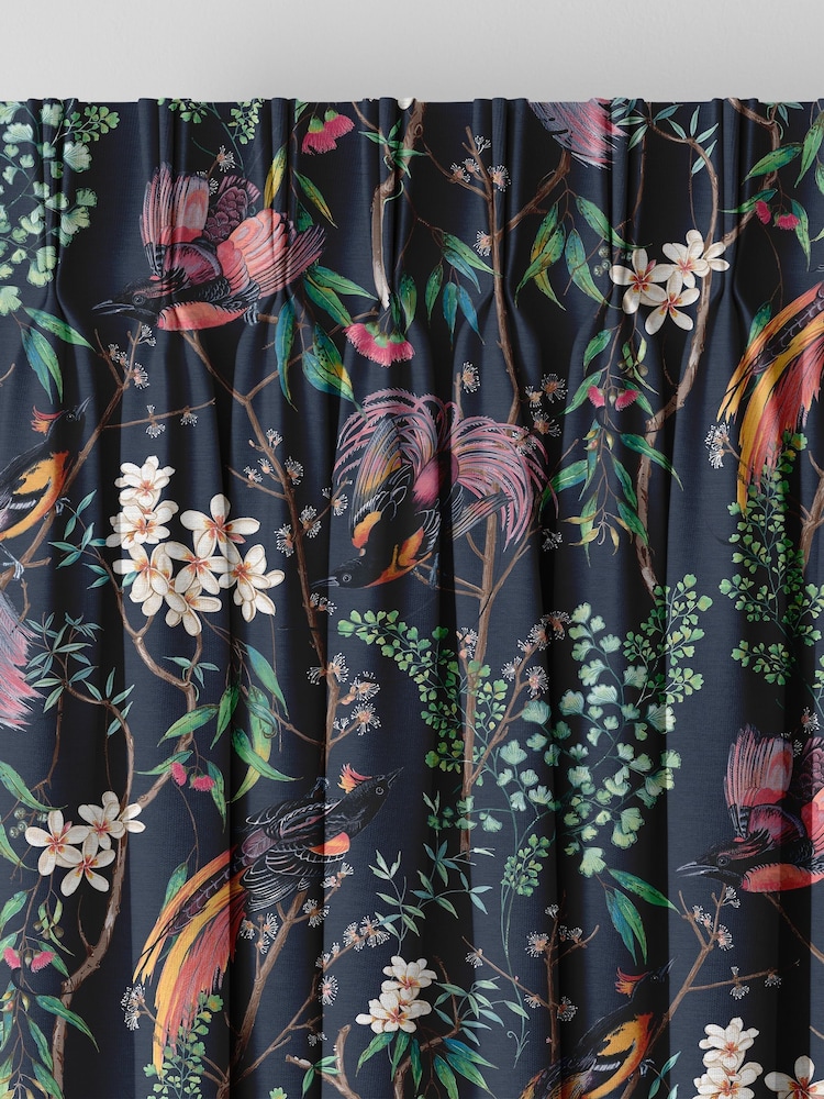 Graham & Brown Night Blue Clavering Birds Made to Measure Curtains - Image 2 of 8