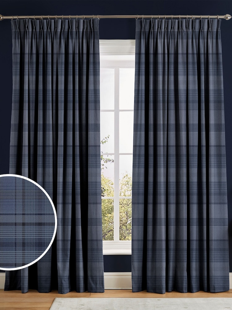 Graham & Brown Blue Heritage Plaid Made to Measure Curtains - Image 1 of 8