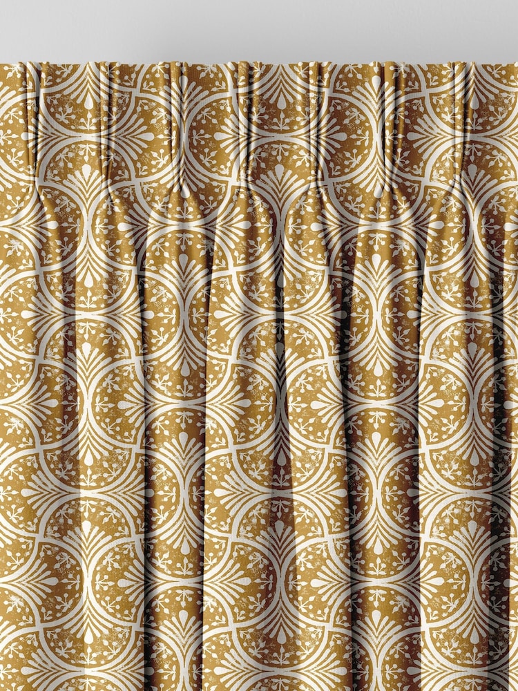 Graham & Brown Ochre Yellow Hopwood Cottage Made to Measure Curtains - Image 2 of 8