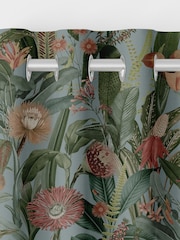 Graham & Brown Sky Blue Tigerlily Made to Measure 100% Cotton Curtains - Image 6 of 8