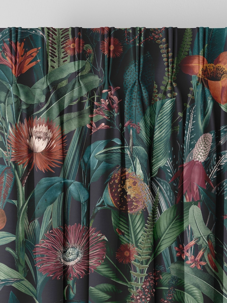 Graham & Brown Midnight Blue Tigerlily Made to Measure Curtains - Image 2 of 8