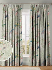 Graham & Brown Sage Green Clavering Birds Made to Measure Curtains - Image 1 of 8
