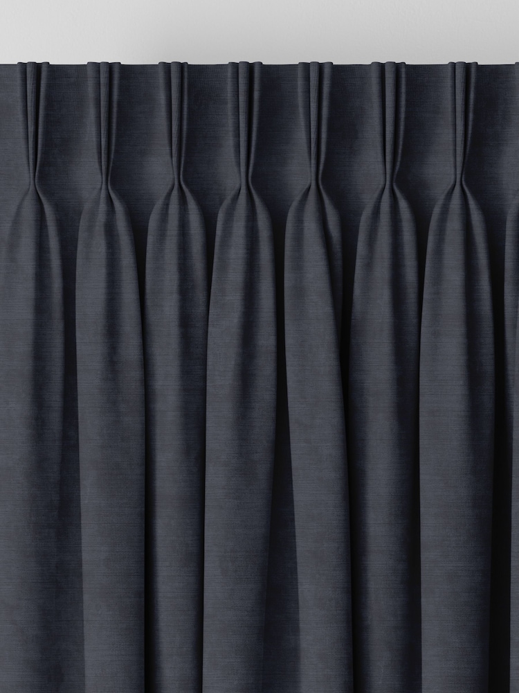 Graham & Brown Midnight Blue Organdy Silk Made to Measure Curtains - Image 2 of 8