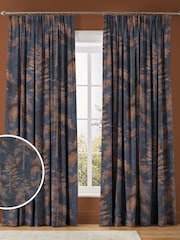 Graham & Brown Bark Blue Norse Forest Made to Measure Curtains - Image 1 of 8