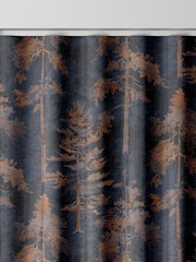Graham & Brown Bark Blue Norse Forest Made to Measure Curtains - Image 7 of 8
