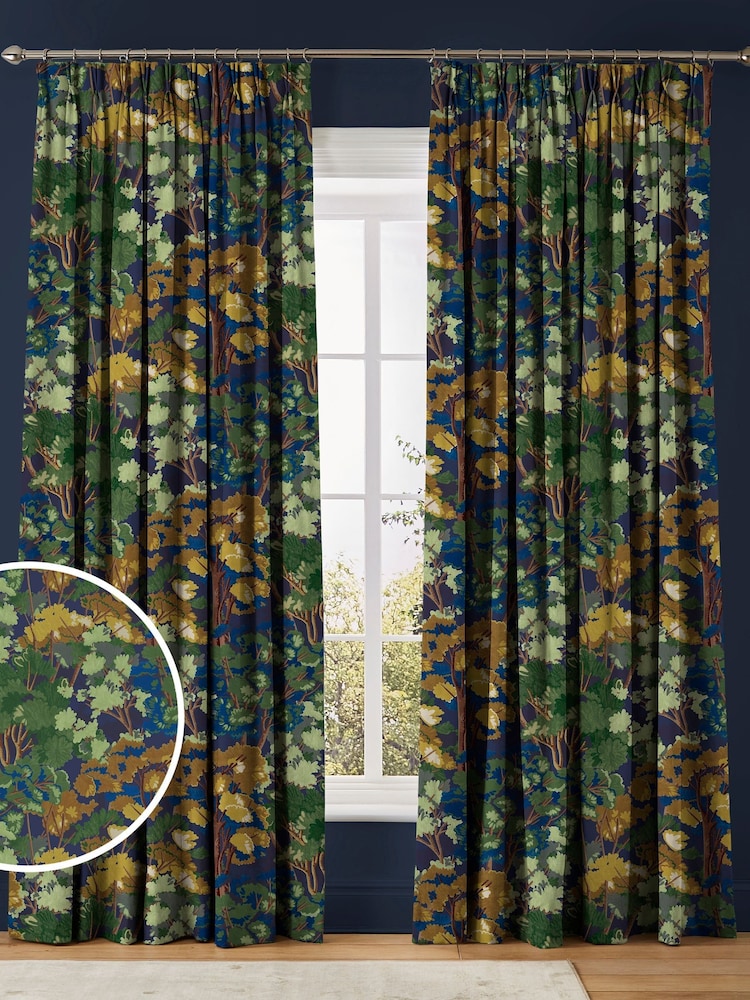 Graham & Brown Midnight Blue Folklore Tree Made to Measure Curtains - Image 1 of 8