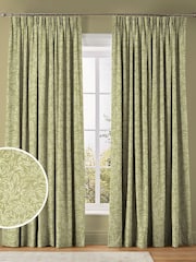 Graham & Brown Sage Green Salix Leaves Made to Measure Curtains - Image 1 of 8