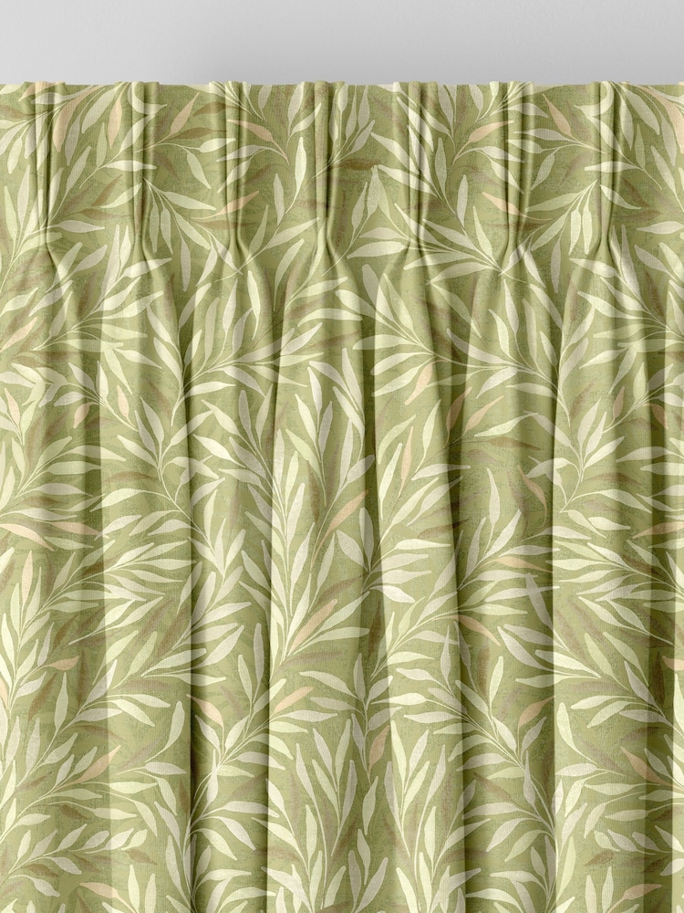 Graham & Brown Sage Green Salix Leaves Made to Measure Curtains - Image 2 of 8