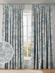 Graham & Brown Breathe Blue Esther Made to Measure Curtains - Image 1 of 8