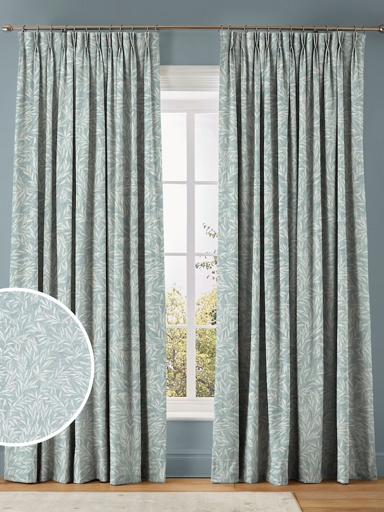 Graham & Brown Breathe Blue Salix Leaves Made to Measure Curtains - Image 1 of 8