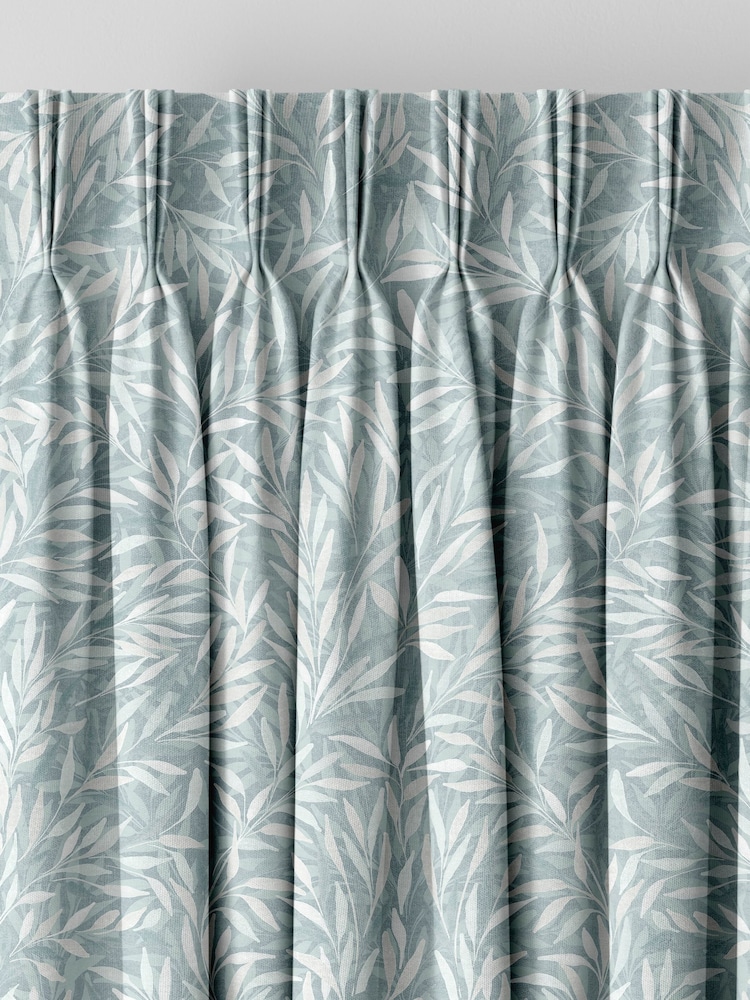 Graham & Brown Breathe Blue Salix Leaves Made to Measure Curtains - Image 2 of 8
