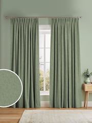 Graham & Brown Sage Green Organdy Silk Made to Measure Curtains - Image 1 of 8