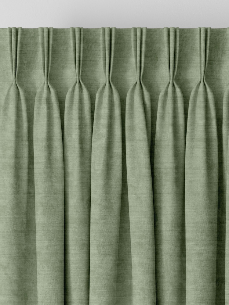 Graham & Brown Sage Green Organdy Silk Made to Measure Curtains - Image 2 of 8