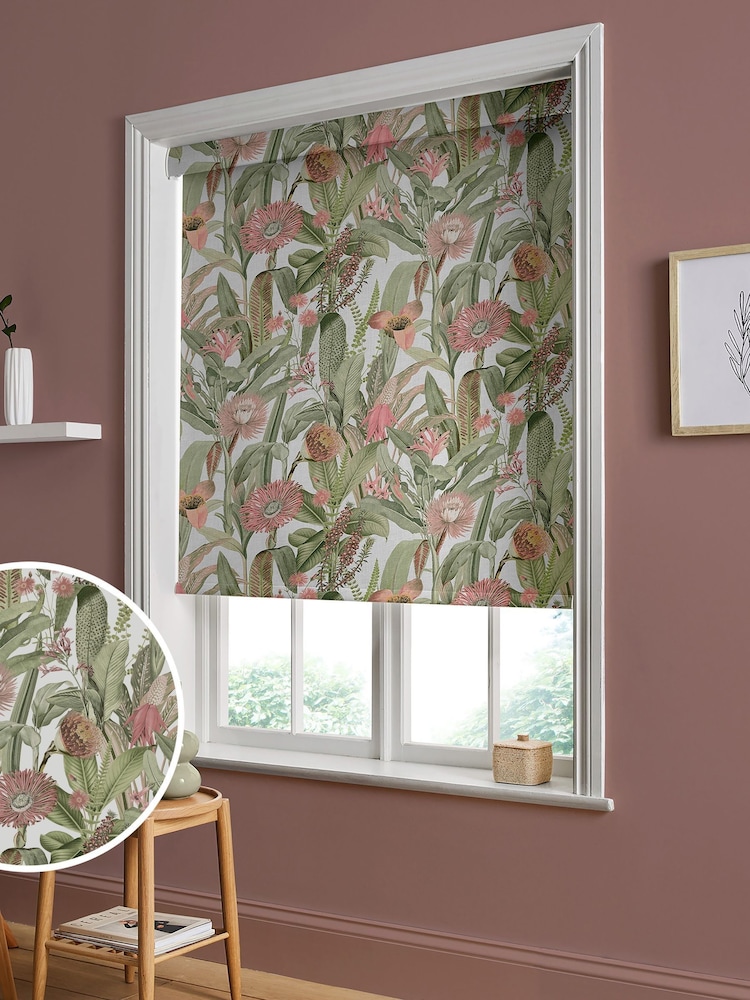 Graham & Brown Lush Pink Tigerlily Made to Measure Roller Blinds - Image 1 of 5
