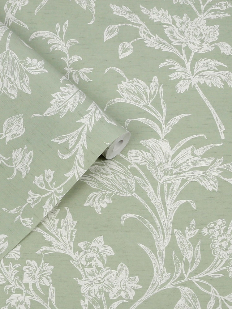 Laura Ashley Green Lloyd 10M Wallpaper - Image 2 of 4