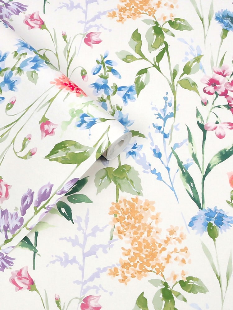 Laura Ashley White Elston Garden 10M Wallpaper - Image 2 of 4