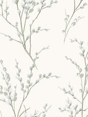 Laura Ashley White Pussy Willow 10M Wallpaper - Image 3 of 4