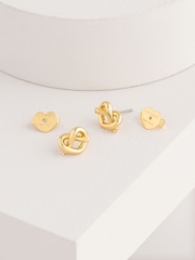 kate spade new york Gold Tone Loves Me Knot Stud Earrings - Image 1 of 4
