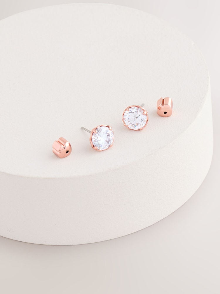 kate spade new york Gold Tone Round Earrings Clear/Rose - Image 1 of 4