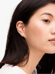 kate spade new york Gold Tone Round Earrings Clear/Rose - Image 4 of 4