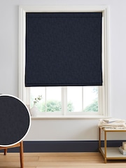 Graham & Brown Midnight Blue Organdy Silk Made to Measure 100% Cotton Roman Blind - Image 1 of 5