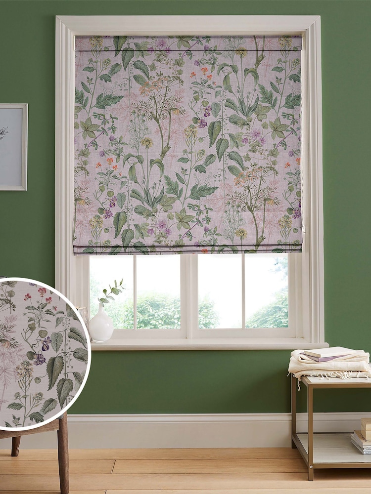 Graham & Brown Blush Pink Edulis Made to Measure 100% Cotton Roman Blind - Image 1 of 5