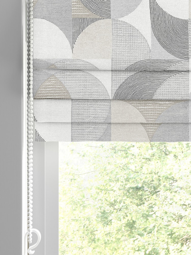 Graham & Brown Natural Taupe Stitch Craze Made to Measure 100% Cotton Roman Blind - Image 2 of 5
