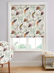 Graham & Brown Blue Clavering Birds Made to Measure 100% Cotton Roman Blind - Image 1 of 5