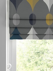 Graham & Brown Slate Grey Coronation Craze Made to Measure 100% Cotton Roman Blind - Image 2 of 5