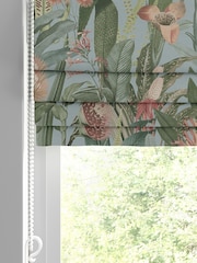 Graham & Brown Sky Blue Tigerlily Made to Measure 100% Cotton Roman Blind - Image 2 of 5