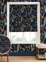 Graham & Brown Navy Blue Glasshouse Made to Measure 100% Cotton Roman Blind - Image 1 of 5